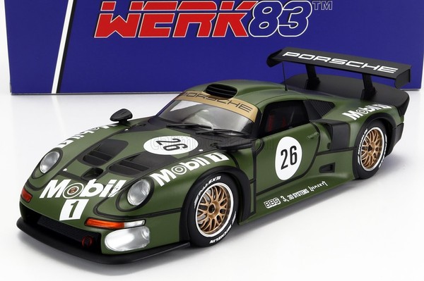 Modellauto Statisch WERK83 Porsche 911 GT1 Le Mans 1996 Dalmas Stuck 1/18-image