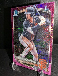2025 Bowman Jhonny Level Chrome Prospects Mojo Pink Refractor /199 1st RC