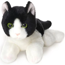 8" Cat Lil’ Domino Plush White and Black Cat Stuffed Animal, For Ages 3-14