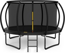 10FT 12FT 14FT 15FT 16FT Outdoor Trampoline W/ Enclosure Net Heavy Duty Yard