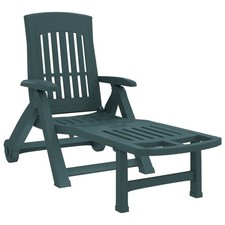 Folding Sun Lounger Sun Bed with Wheels Reclining Sun Chair Daybed PP  vidaXL