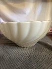 Vintage Hazel Atlas Swirl Milk Glass Bowl Large 11”White Flawless