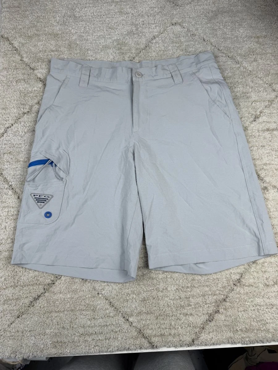 Columbia Mens Pfg Hiking Cargo Shorts Beige Size W32 | Outdoor Fishing Hik