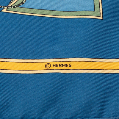 HERMES Carre 90 LE TEMPS des MARIONNETTES Silk Scarf Blue | eBay