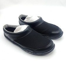 New Kuru Draft Men 7 Black Mesh Knit Slip On Clog Mule Slippers Shoes