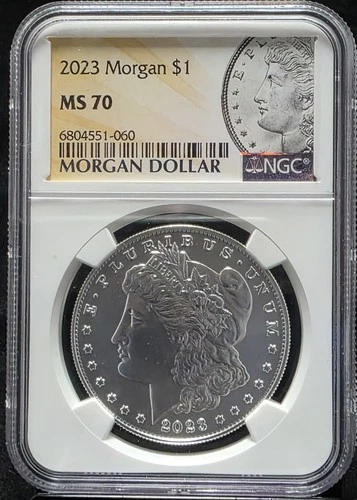 2023 Morgan Silver Dollar NGC MS70 Graded US Coin Slab 999 Fine Perfect Coin