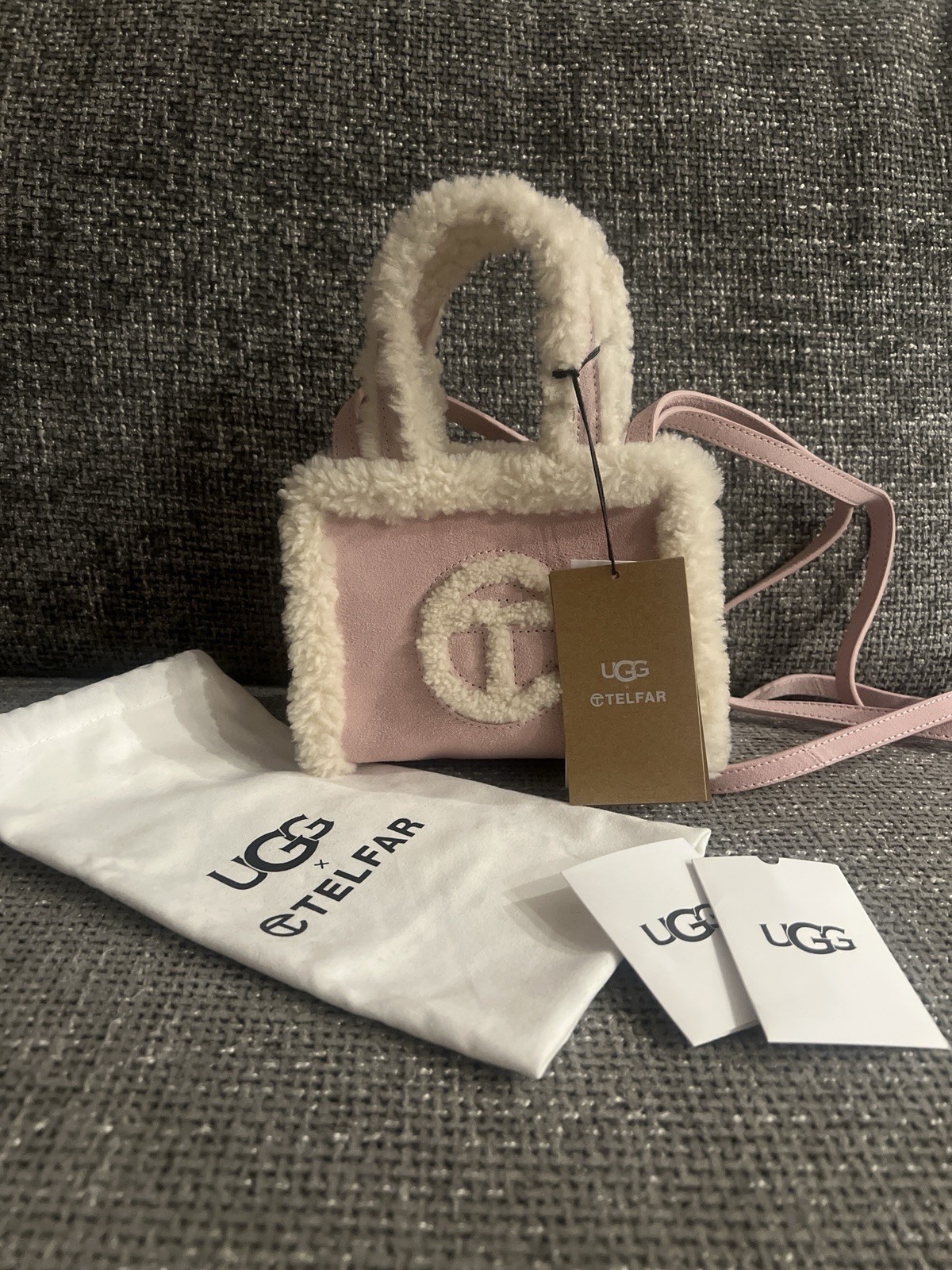 UGG X TELFAR small Shopping Bag - Pink( With Original Dust Bag)