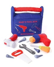 Soft Kid Tool Box Set Toy Inclub Drill Hammer Saw Wrench Screwdriver Blue