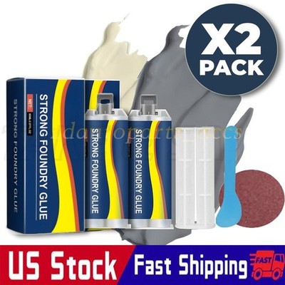Strong Foundry Glue, High Temperature Resistant Casting Metal Repair Glue 2 Pack
