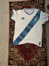Umbro Guatemala National Team Soccer Jersey White Blue Diagonal Stripe