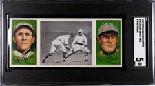 1912 T202 HASSAN CIGARETTES 38 EDDIE COLLINS EASILY SAFE BYRNE FRED CLARKE SGC 5