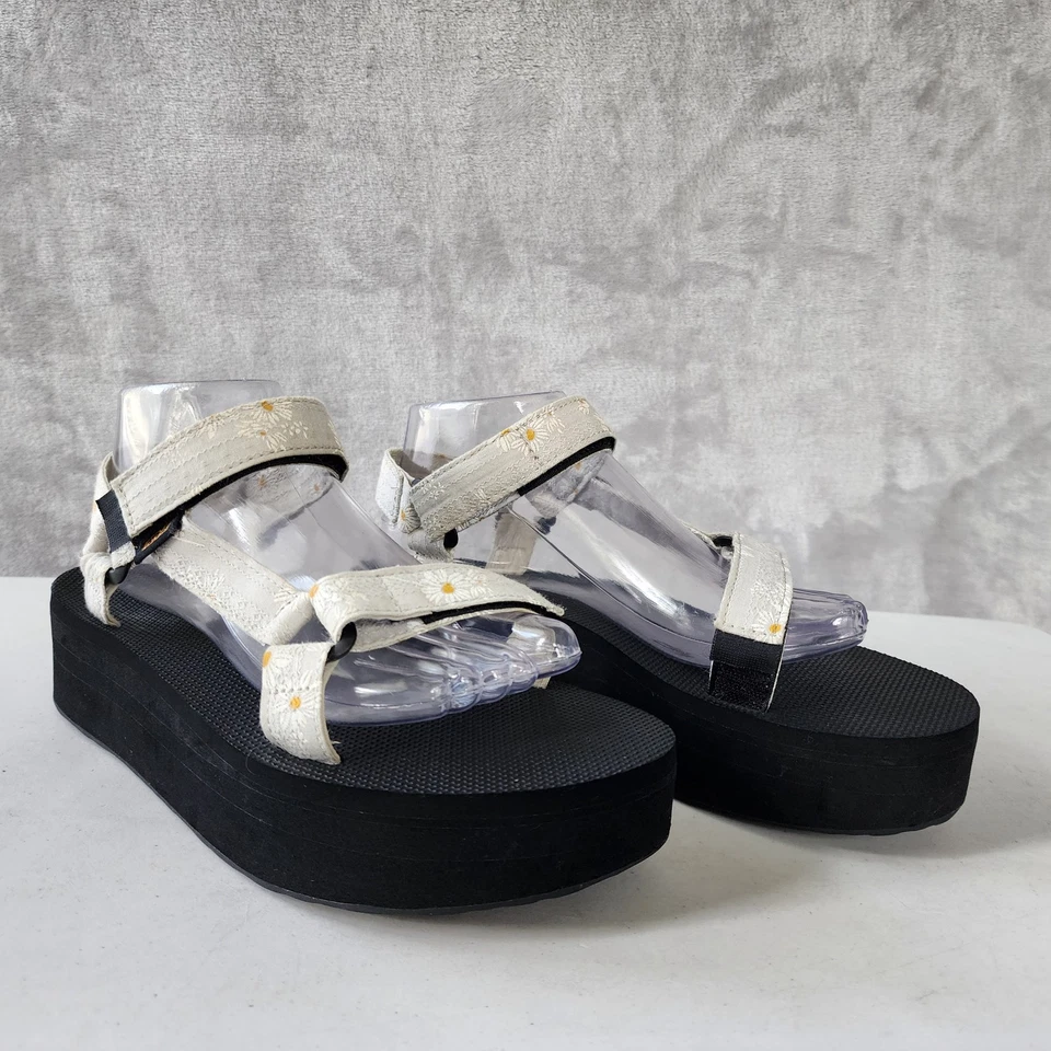 Sandalias Teva Mujer Talla 9 Estampado Flor Margarita Forma Plana Universal Gloriosa Vegana Foto 2 de 4
