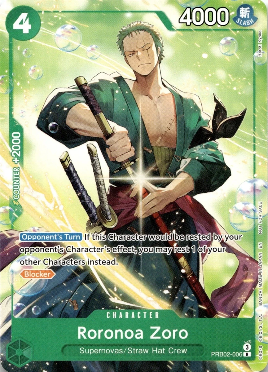 25+ Roronoa Zoro PRB02-006 One Piece Promotion Cards for sale