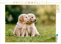 Calvendo Puzzle Cute Golden Retriever Puppies | 1000 Pieces, Finished Size 25.2