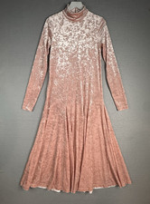 Ganni Crushed Velvet Turtleneck Maxi Dress Size 38 | M | US 6 Pink Modest Barbie