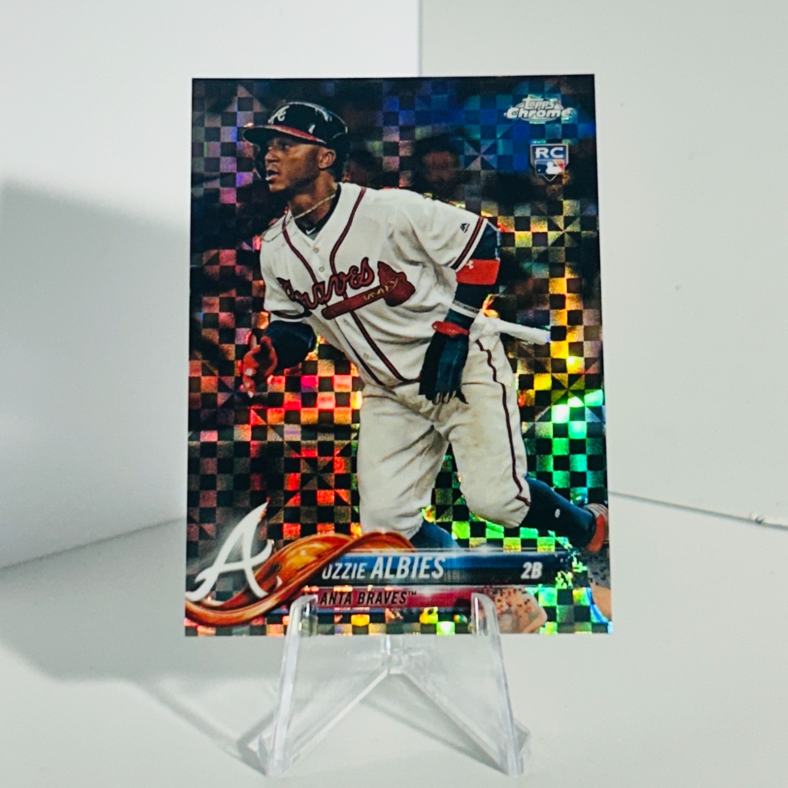 2018 Topps Chrome OZZIE ALBIES X-FRACTOR REFRACTOR ROOKIE RC #72