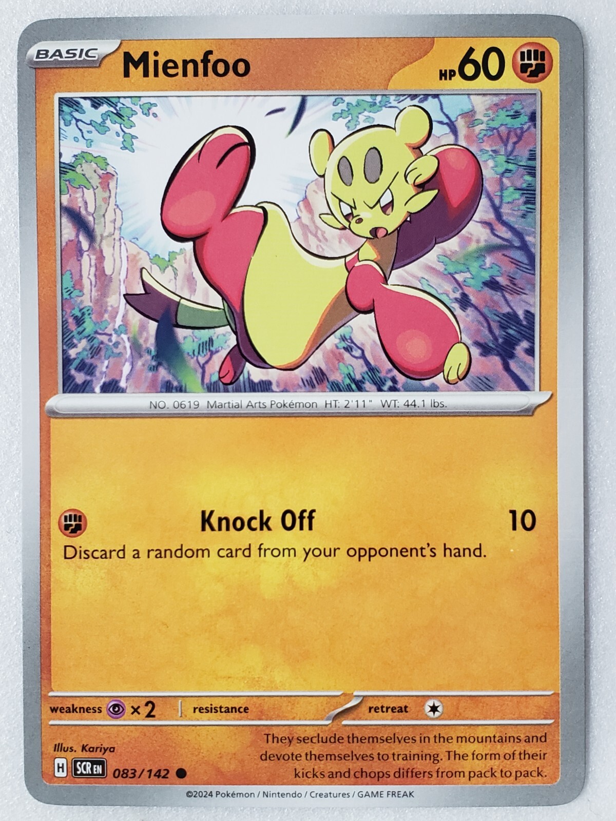 Mienfoo 083/142 NM / M - Stellar Crown Pokemon Card - $2 Combined Shipping