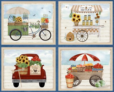 LOCALLY GROWN BETH ALBERT LOCAL PRODUCE PANEL 36 x 44''  Farmers Market