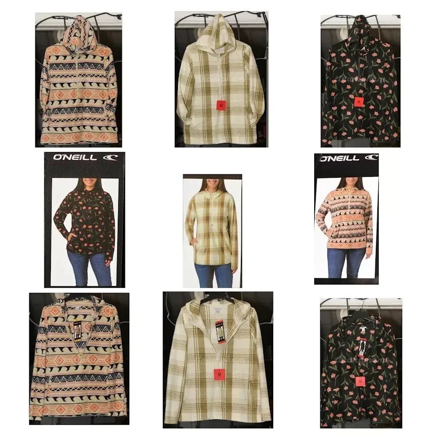 Nwt O'Neill Ladies Half Zip Polar Fleece Hoodie VARIATION