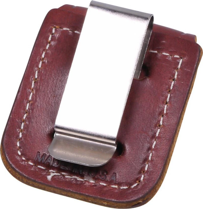 Zippo Geschenkset mit Feuerzeug und Ledertasche Braun/Clip - Bild 2 von 3