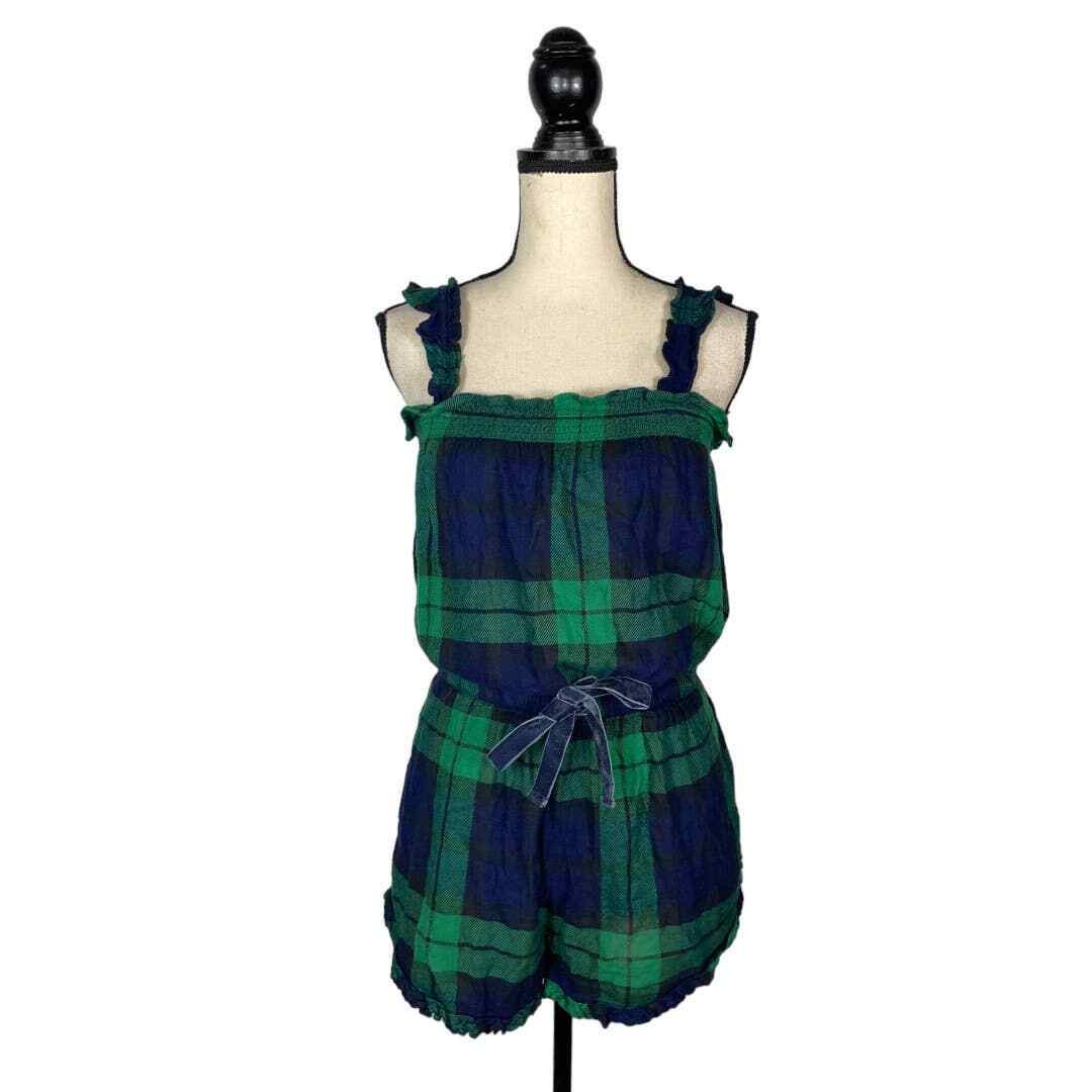 aerie green gingham dress Women's Check Me Out Green Gingham Ruffle Collar Belted Maxi Dress | Size: L