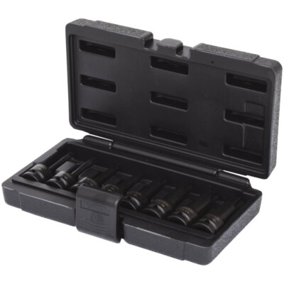 KS Tools 911.0901 1/2'' Impact Bit Socket Set For Torx Screws 8 Pcs T30-T80, Long