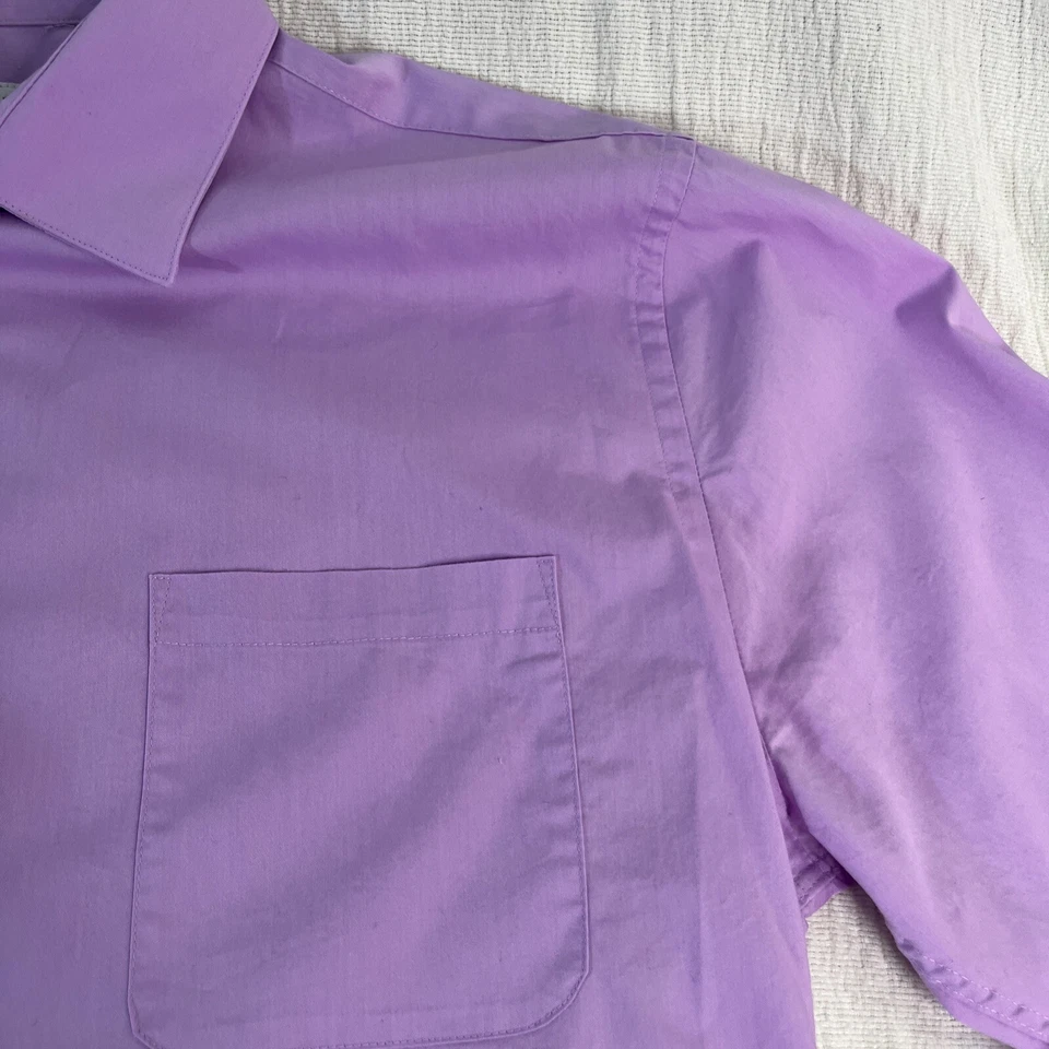Camisa Oxford de fácil cuidado Saddlebred para hombre manga larga púrpura L 16/16,5 Foto 4 de 4