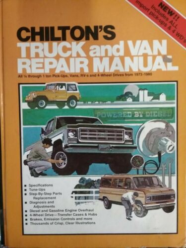 Chilton's Truck and Van Repair Manual 1973-1980 6910 1/4 - 1 Ton Pick-Up Vans RV - Afbeelding 1 van 3