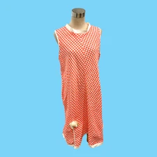 Cute Vintage 1960's Carol Brent - Montgomery Ward- Red Gingham Summer Dress L