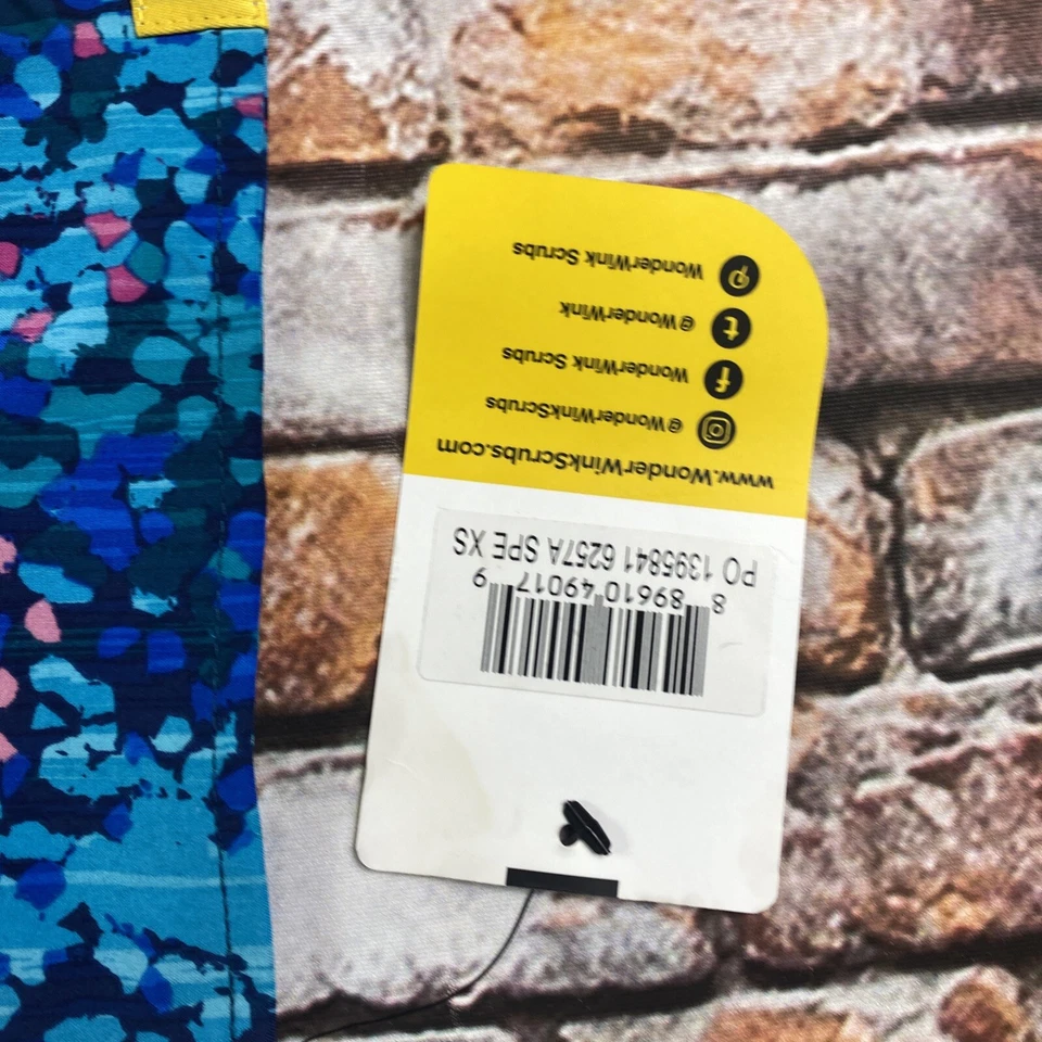 Wonder Wink Scrub Top Ladies XS Blue Nurse Workwear Womens - Image 4 of 4