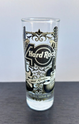 Hard Rock Cafe Commemorative 40th Anniversary 4'' Tall Shot Glass (2011)