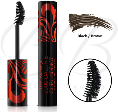 Max Factor 2000 Calorie Curl Addict Mascara mit gebogener Bürste - Schwarz/Braun NEU