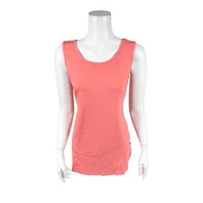 Attitudes by Renee Finespun Jersey Tank w/ Shirttail Hem Top Coral X-Small Size