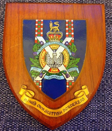Old Kings Own Scottish Borders Vintage Regiment Eiche Wappen Schild Plakette z