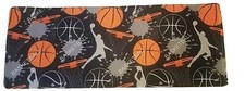 Basketball Large Gaming Mouse Pad for Desk, Desk 31.5" x 11.8" Black Orange Gray