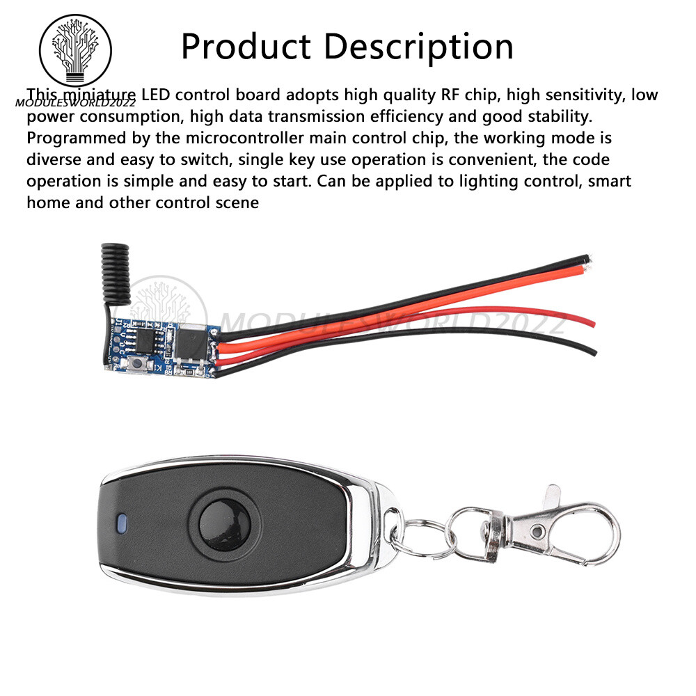 DC5-12V Universal Wireless Switch Remote Control Switch Mini LED Lamp Controller