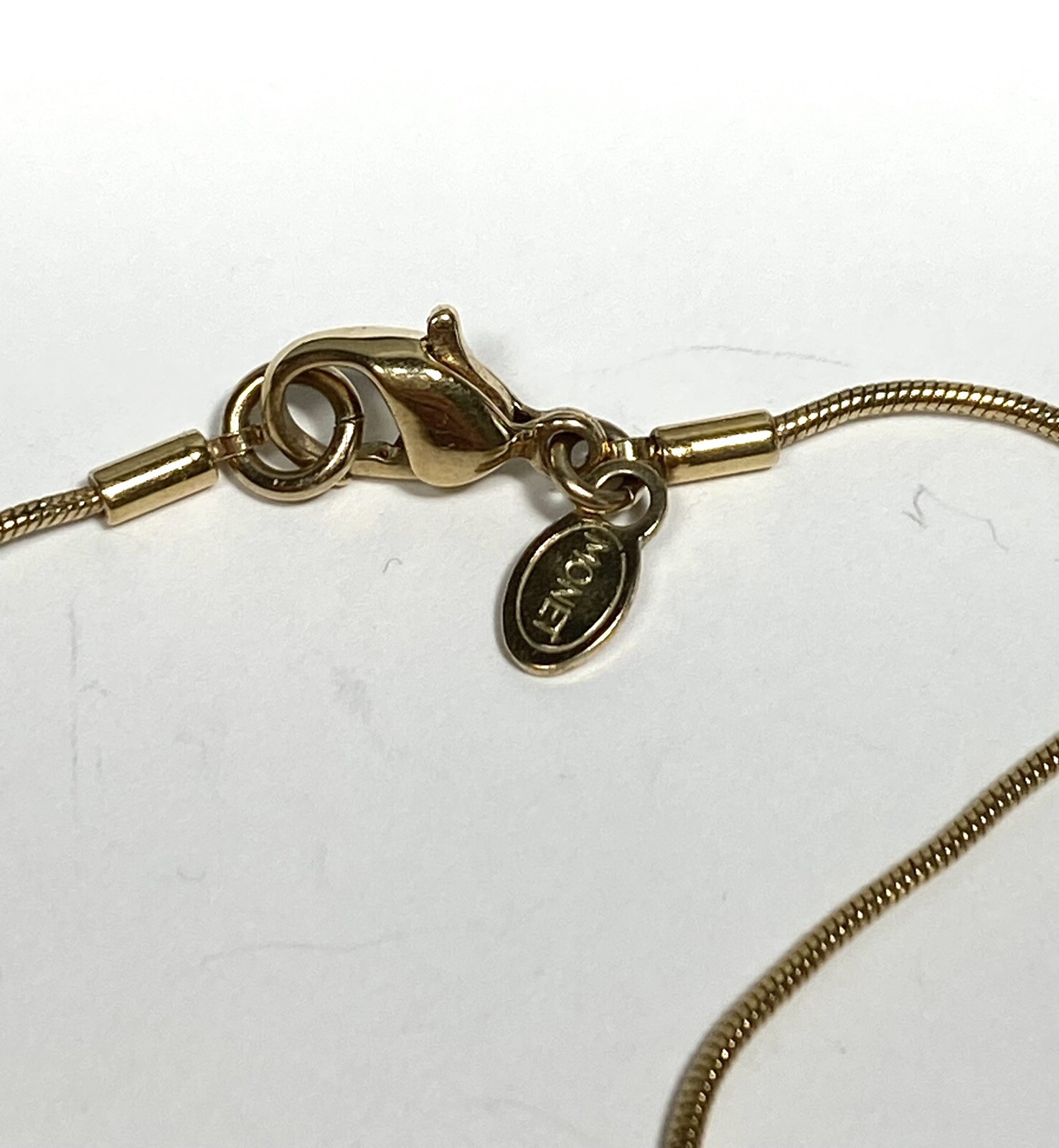 MONET Necklace Rectangular Pearlescent Center  Rh… - image 5