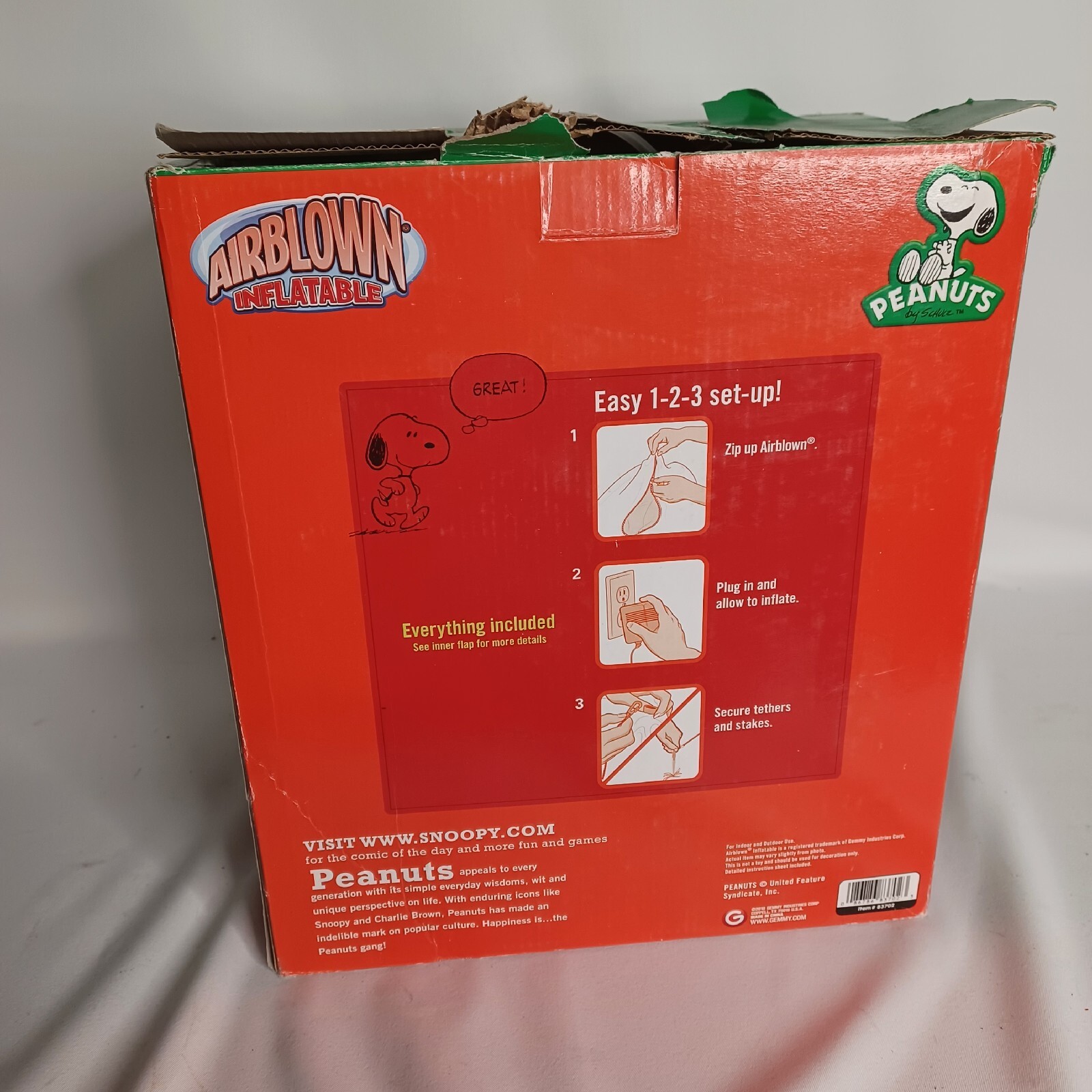 Christmas Santa Snoopy 5' Tall Blow Up Inflatable with Light Peanuts eBay