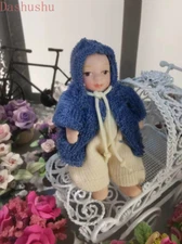 1:12 Victorian Dollhouse Mini Porcelain Doll Baby Blue Clothes Boy Accessories