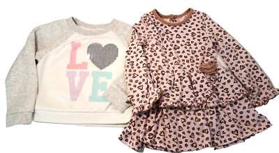 PLACE Baby Girl 18 Months  Sweatshirt & Dress Marmellata Hearts Cupcake