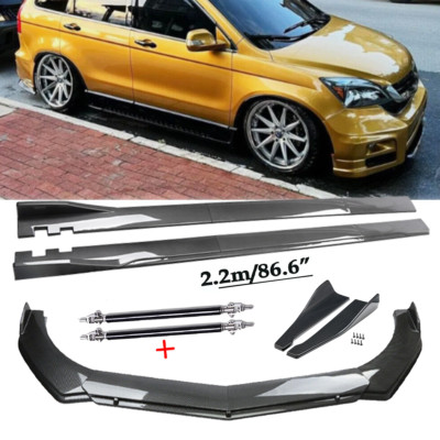 Carbon Fiber Front Bumper Rear Lip Chin Spoiler For Honda Pilot Body Kit Strut R