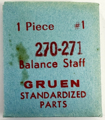 GRUEN #1 EB723 CAL 270 271 BALANCE STAFF STANDARDIZED PART FACTORY WATCH PART