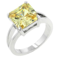 Jonquil Gypsy Ring Cubic Zirconia 5 ct. Rhodium Plated