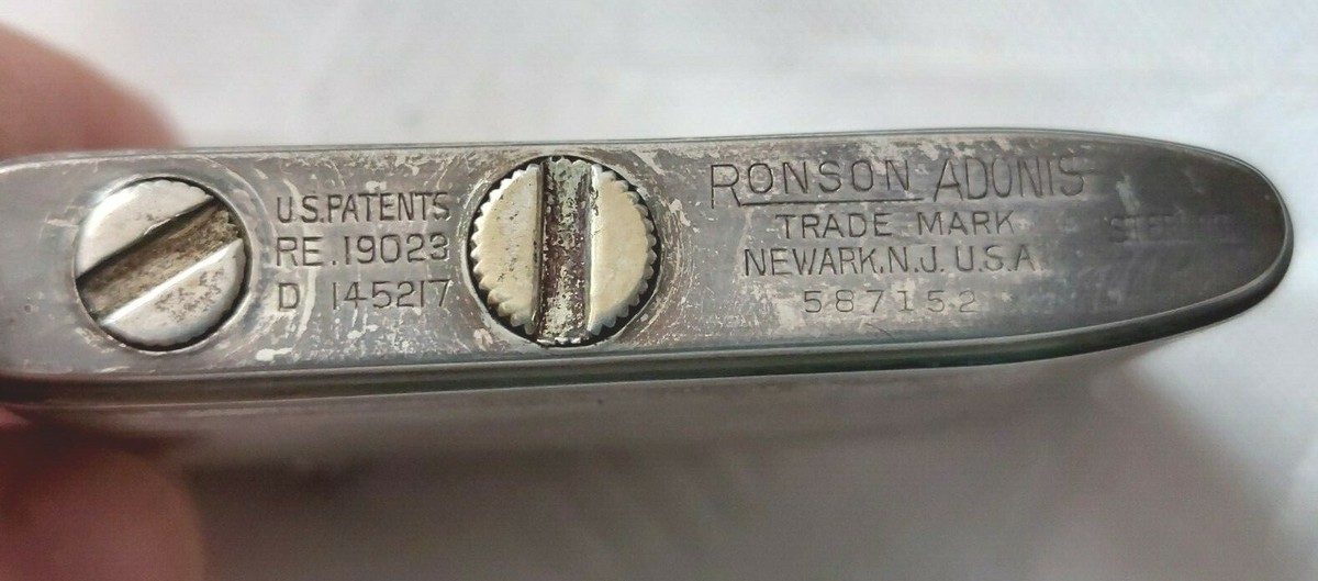 1940's RONSON ADONIS STERLING SILVER CIGARETTE LIGHTER ~ SJK