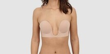  50 Fashion Forms Women's Beige U-Plunge Backless Strapless Adhesive Bra Size B