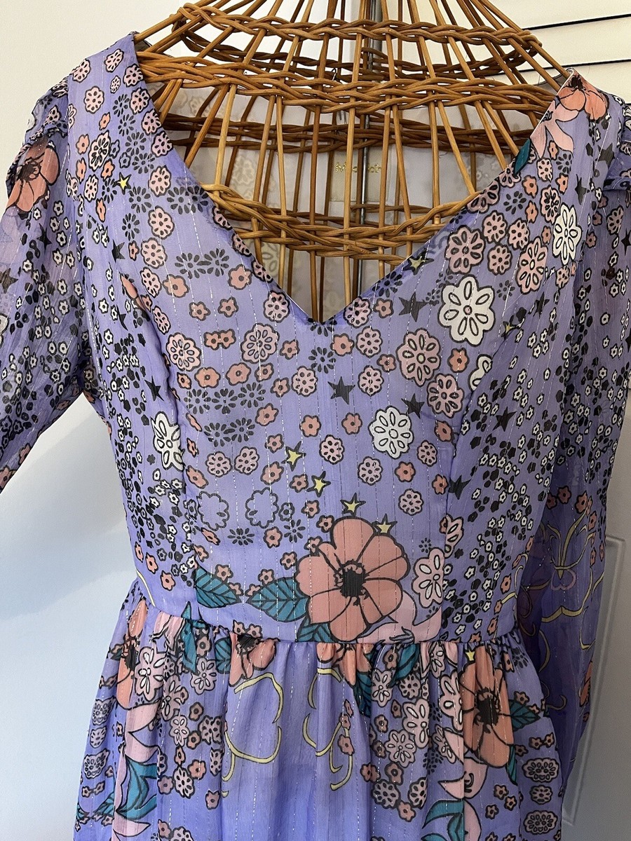 ModCloth Womens Maxi Long Sleeve Fairy Dress Cottagecore Prairie Medium  Princess | eBay