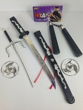 Kids Ninja Sword Toy Weapons Set Teenage Ninja Fancy Dress Party 100 PLASTIC