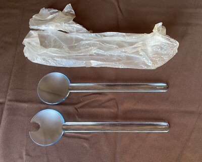 Tupperware Preludio Watercolor Blue Serving Tongs Salad Fork & Spoon T528