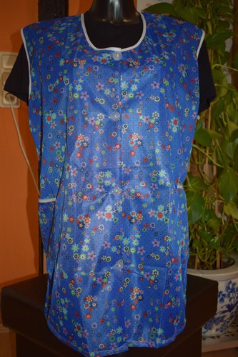 Kittelschürze Hauskleid Arbeitsschürze Kurz 100%Polyester Größe S,M,L,XL,XXL,3XL - Bild 2 von 7