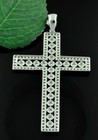  14k Solid White Gold Natural Diamond Cross Pendant 0.76 ct  — photo 6